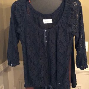 Deep blue lace top